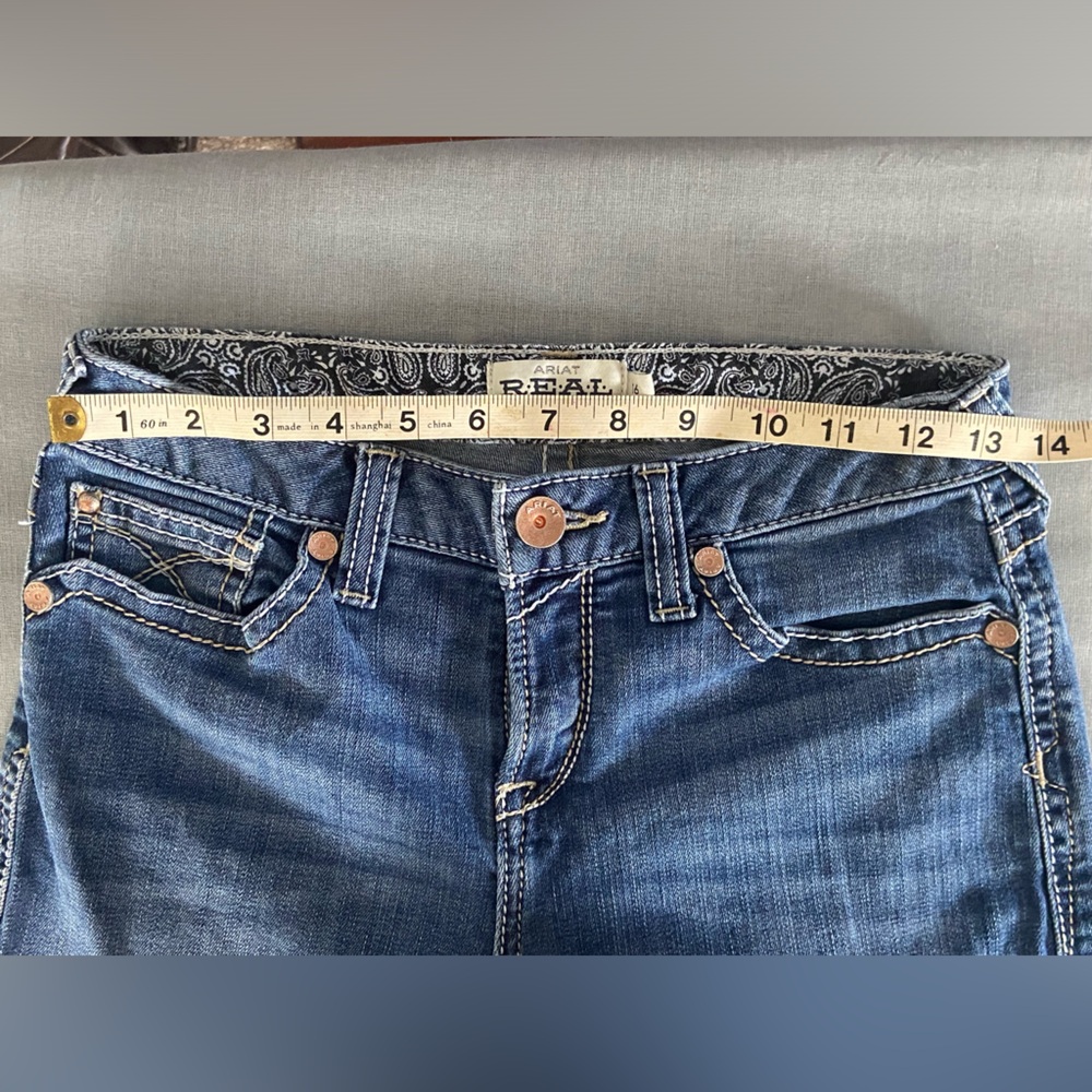 Ariat Real Denim Jeans American Flag girls size 16 - Picture 10 of 11